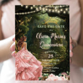 Betoverde Bos Blush Bloemen Quinceañera Sweet 16 Save The Date