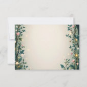 Betoverde bos bos bos bloemen sprookje bruiloft RSVP kaartje (Achterkant)