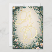 Betoverde bos bos bos bloemen sprookje bruiloft save the date (Achterkant)