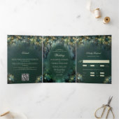 Betoverde bos bos bos sprookje bruiloft drieluik uitnodiging (Binnen)