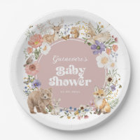 Betoverde bos bosdieren Stof roze baby