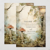 Betoverde Bos Bruiloft Bedankkaart (Voorkant / Achterkant)