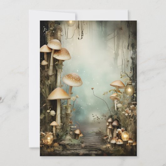 Betoverde Bos Bruiloft Kaart (Achterkant)