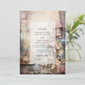 Betoverde Bos Bruiloft Kaart (Staand voorkant)