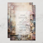 Betoverde Bos Bruiloft Kaart (Voorkant / Achterkant)