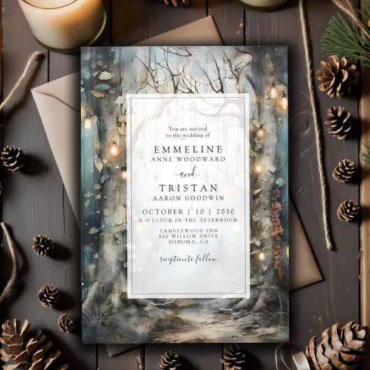 Betoverde Bos Bruiloft Kaart