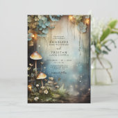 Betoverde Bos Bruiloft | magische paddenstoelen Kaart (Staand voorkant)