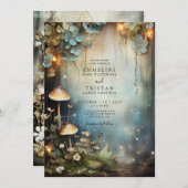 Betoverde Bos Bruiloft | magische paddenstoelen Kaart (Voorkant / Achterkant)