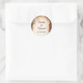 Betoverde Bos Bruiloft Ronde Sticker (Tas)