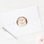 Betoverde Bos Bruiloft Ronde Sticker (Envelop)