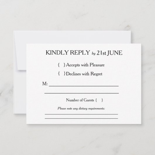 Betoverde Bos Bruiloft RSVP (Achterkant)