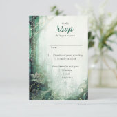 Betoverde Bos Bruiloft RSVP Kaartje (Staand voorkant)