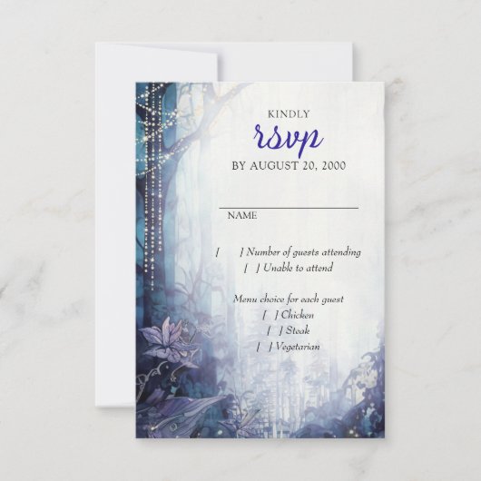 Betoverde Bos Bruiloft RSVP Kaartje (Voorkant)