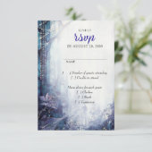 Betoverde Bos Bruiloft RSVP Kaartje (Staand voorkant)