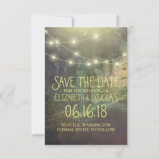 Betoverde Bos Bruiloft Save the Date (Voorkant)
