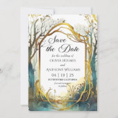 Betoverde Bos Bruiloft Save The Date Kaart (Voorkant)