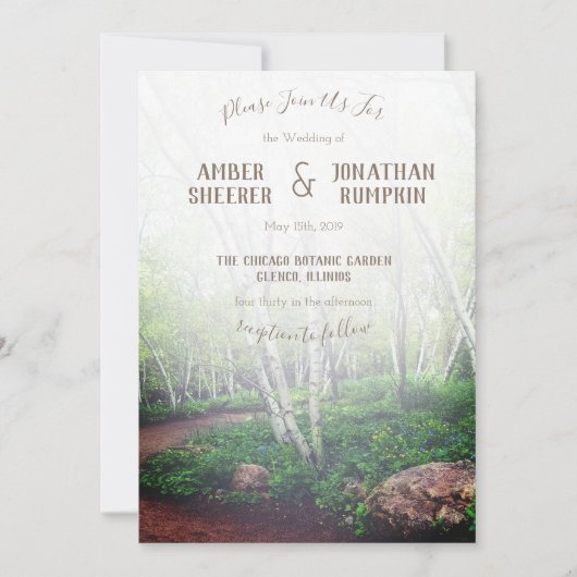 Betoverde Bos bruiloft uitnodiging (Voorkant)
