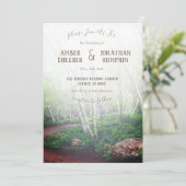 Betoverde Bos bruiloft uitnodiging (Staand voorkant)