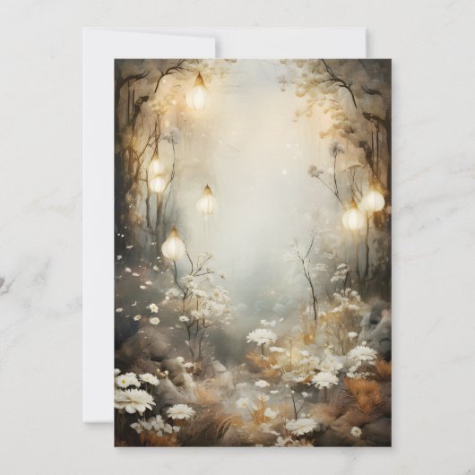 Betoverde Bos bruiloft uitnodiging (Achterkant)
