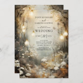 Betoverde Bos bruiloft uitnodiging (Voorkant / Achterkant)