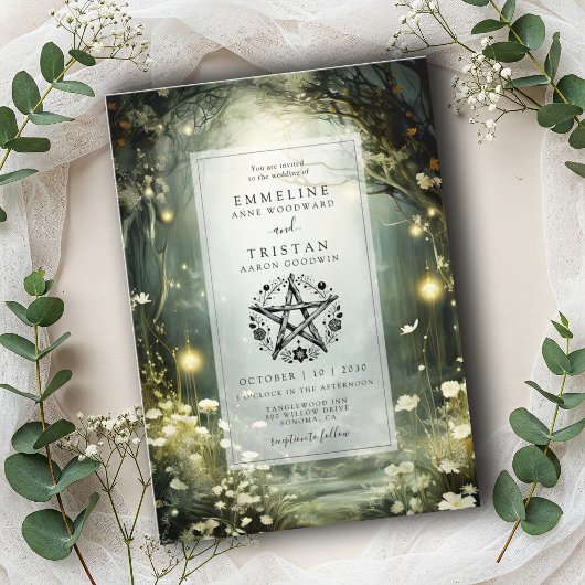 Betoverde Bos bruiloft uitnodiging