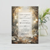 Betoverde Bos bruiloft uitnodiging (Staand voorkant)