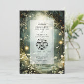 Betoverde Bos bruiloft uitnodiging (Staand voorkant)