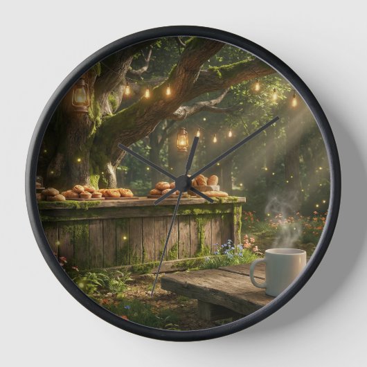 Betoverde Bos Cafe Wandklok (Voorkant)