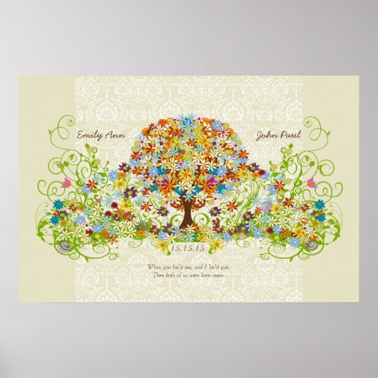 Betoverde Bos Cirkel van Liefde Trouwboom Poster (Voorkant)