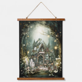 Betoverde bos cottage hangend wandkleed
