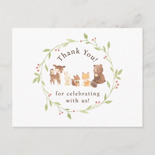 Betoverde Bos Dank U Briefkaart (Voorkant)