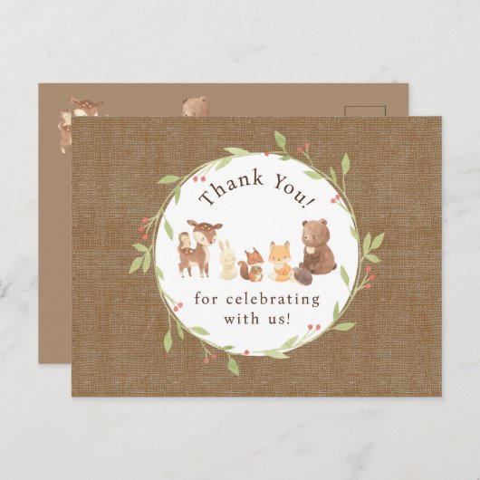 Betoverde Bos Dank U Briefkaart (Voorkant / Achterkant)