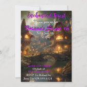 Betoverde Bos Dorp Sweet 16 Uitnodigingen (Voorkant)