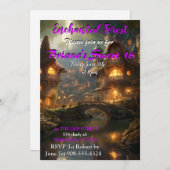 Betoverde Bos Dorp Sweet 16 Uitnodigingen (Voorkant / Achterkant)