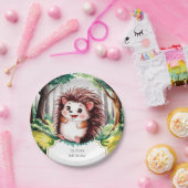 Betoverde bos egel verjaardag papieren bordje (Feest)