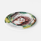 Betoverde bos egel verjaardag papieren bordje (Gekanteld)