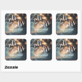 Betoverde Bos Eiken Boom Fairy Lights Bruiloft Vierkante Sticker (Vel)