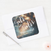 Betoverde Bos Eiken Boom Fairy Lights Bruiloft Vierkante Sticker (Envelop)