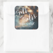 Betoverde Bos Eiken Boom Fairy Lights Bruiloft Vierkante Sticker (Tas)