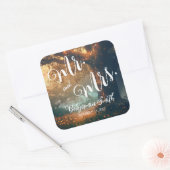 Betoverde Bos Eiken Boom Fairy Lights Bruiloft Vierkante Sticker (Envelop)