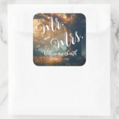 Betoverde Bos Eiken Boom Fairy Lights Bruiloft Vierkante Sticker (Tas)