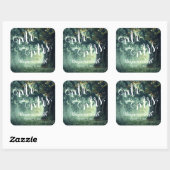 Betoverde Bos Eiken Boom Fairy Lights Bruiloft Vierkante Sticker (Vel)