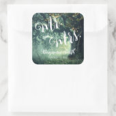 Betoverde Bos Eiken Boom Fairy Lights Bruiloft Vierkante Sticker (Tas)