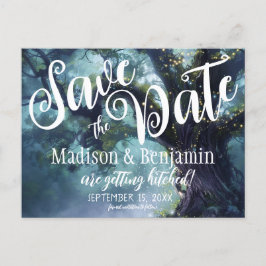 Betoverde Bos Eiken Boom Fairy Lights Opslaan Datu Briefkaart