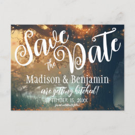 Betoverde Bos Eiken Boom Fairy Lights Opslaan Datu Briefkaart