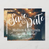 Betoverde Bos Eiken Boom Fairy Lights Opslaan Datu Briefkaart (Voorkant / Achterkant)