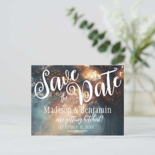 Betoverde Bos Eiken Boom Fairy Lights Opslaan Datu Briefkaart (Staand voorkant)