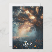 betoverde bos eiken boom fee lichten bruids kaart (Achterkant)