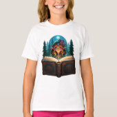 Betoverde Bos Elf lezen Grimoire T-shirt (Voorkant)