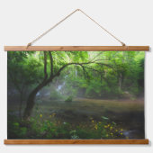 Betoverde bos en waterval hangend wandkleed (Voorkant)